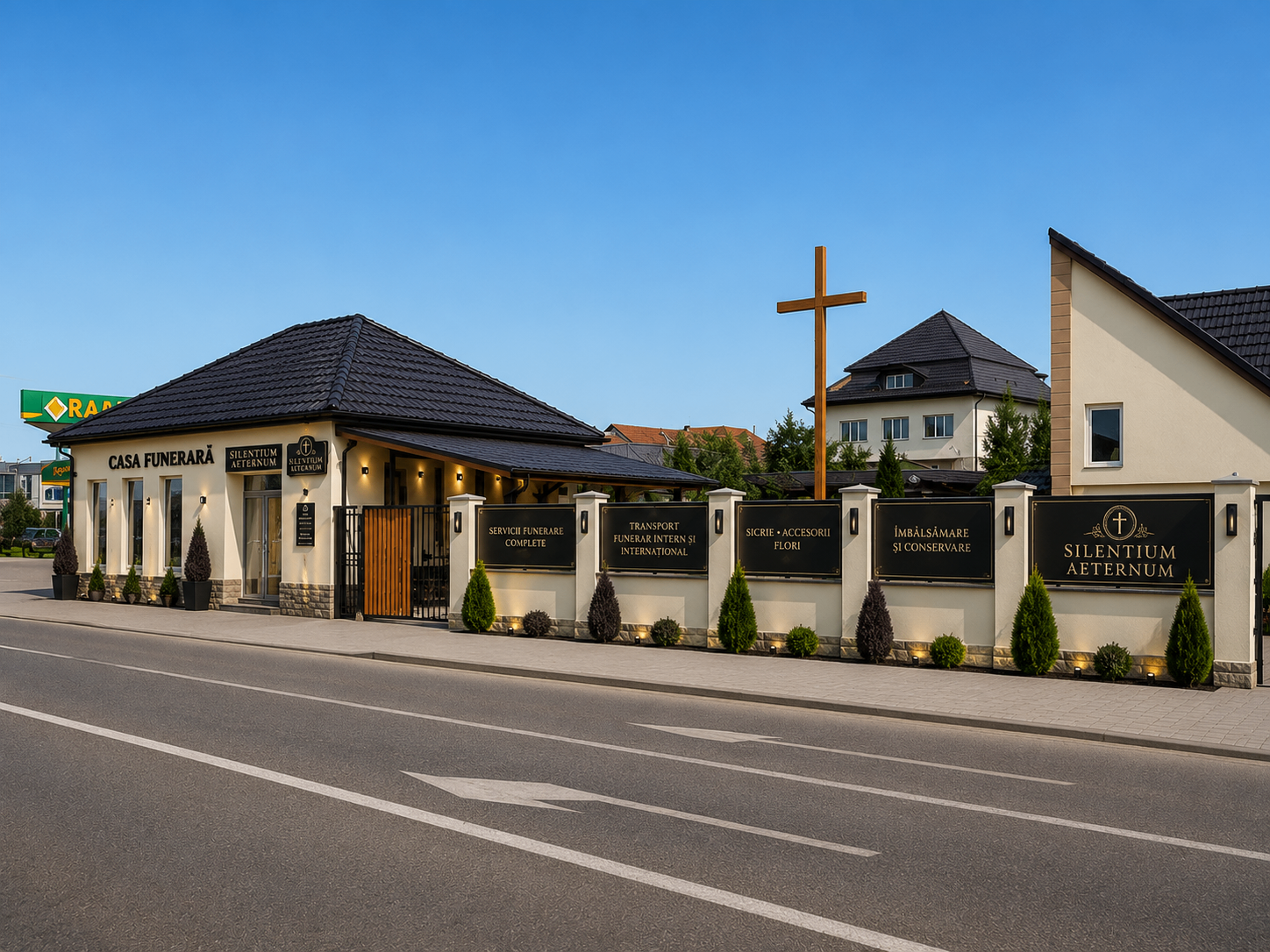 Casa funerară Silentium Aeternum — fațada principală